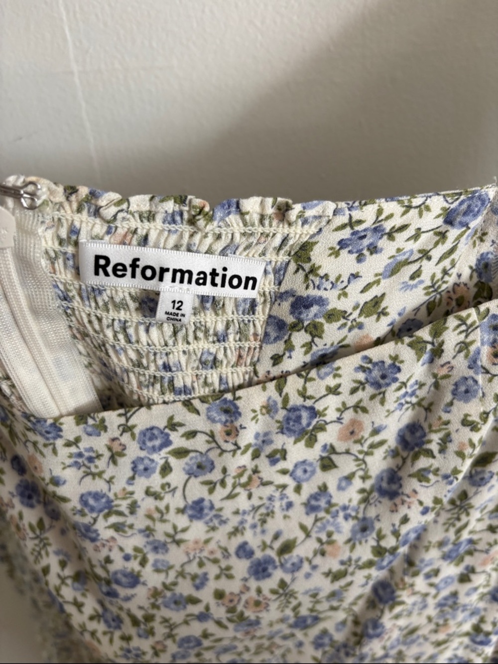 Reformation Sigmund Dress Floral Spring Long Sleeve Midi size 12 - Picture 7 of 7